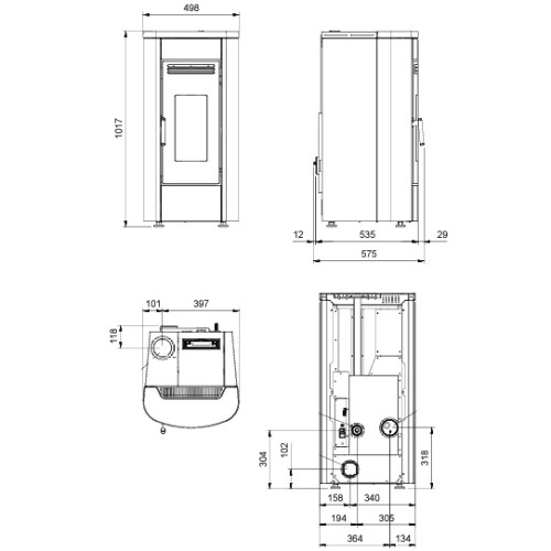 Aperçu: Poêle à granulés La Nordica Extraflame Klaudia Plus 5.0 | 8 kW