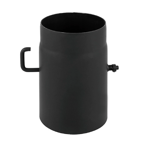 Conduit poele à bois - Élément droit 250 mm avec clapet de régulation - noir - Reuter Ferrum