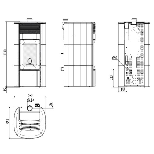 Aperçu: Poêle à granulés MCZ CLUB Absolute Comfort Air 12 UP! M3 11,9 kW