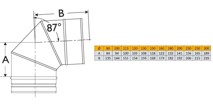 Aperçu: Coude 87° - simple paroi - Schiedel PRIMA PLUS