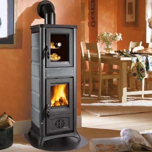 Aperçu: Poêle à bois La Nordica Gemma Forno 5.0 - Petra 7,3 kW Avec compartiment de cuisson