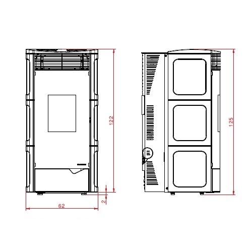 Aperçu: Poêle à granulés Palazzetti Ecofire Nadine TC 12 US Pro 2 | 12 kW