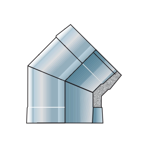 Coude 45° - double paroi - Raab DW-Alkon