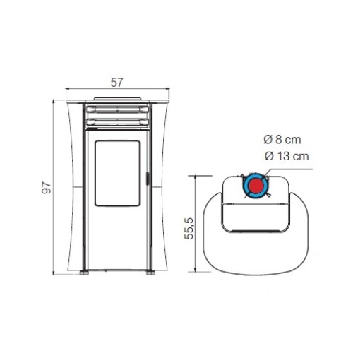 Aperçu: Poêle à granulés Edilkamin Dania Air Tight C 6 kW