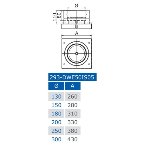 Aperçu: Plaque de base avec écoulement des condensats (Bas) - double paroi - Jeremias DW-BLACK 50