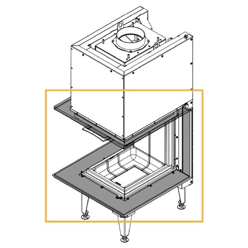 Accessoires cheminée Austroflamm - Cadre design 75x35x45 S3 2.0