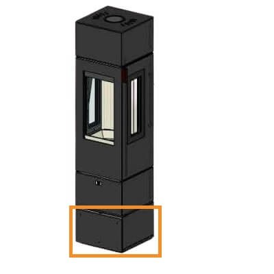 Accessoires de cheminée Cera Design - Sous-structure de l'élément de base avec tiroir pour poêle Santos