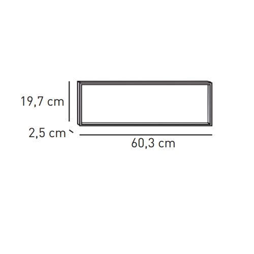 Accessoires cheminée Skantherm - Cadre de distance, 2,5 x 60,3 x 19,7 cm, pour Elements 2.0, Front, 2S et 3S