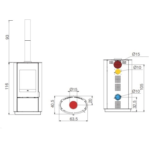 Poêle à bois Edilkamin Krio 10,1 kW