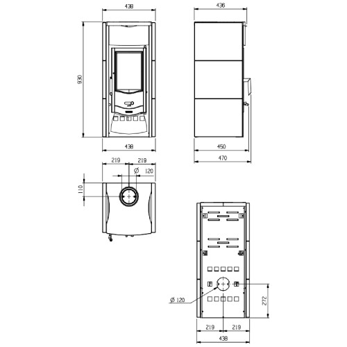 Aperçu: Poêle à bois La Nordica Asia BII 6 kW