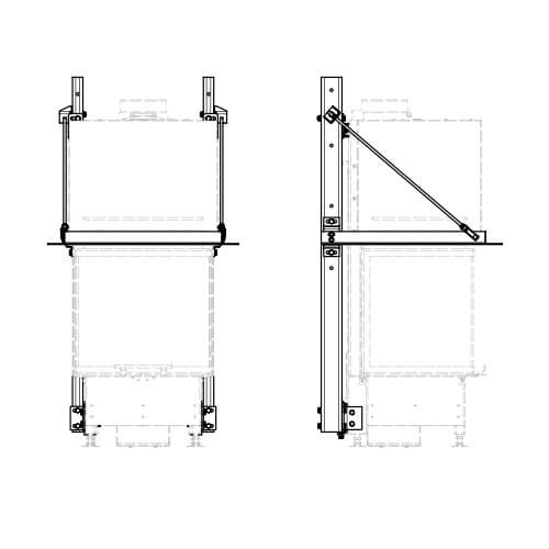 Accessoires cheminée Schmid - Système de cadre de support comprenant un cadre de support pour Ekko U 55(45) h