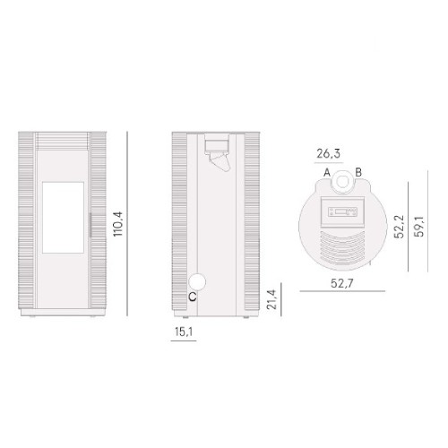 Aperçu: Poêle à granulés Cadel Spin Plus 9 Up-Twin 8,5 kW