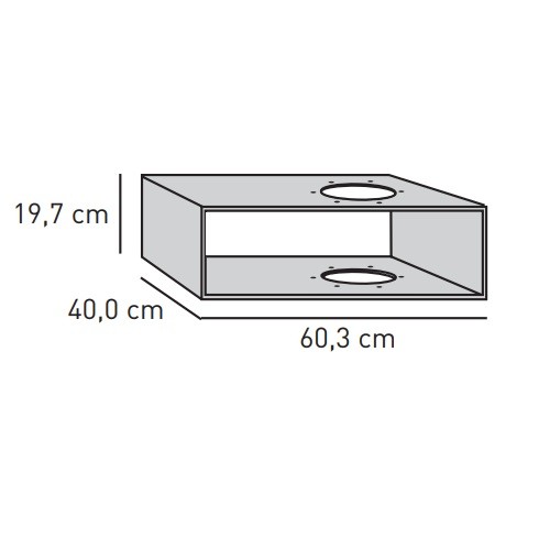 Accessoires cheminée Skantherm - Boîte de base Tunnel, largeur 60,3 cm, pour Elements 2.0 et Elements 400