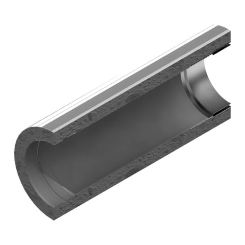 Aperçu: Élément droit pour la traversée du mur inox 500mm - recoupable - double paroi - TEC-DW-Classic