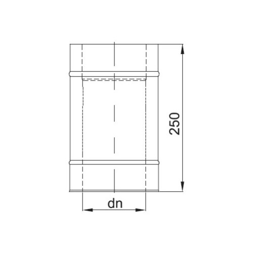 Aperçu: Élément droit 250 mm - double paroi - Reuter DW-GREEN