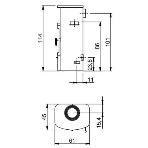 Poêle à bois Max Blank Atlanta WF 6,5 kW