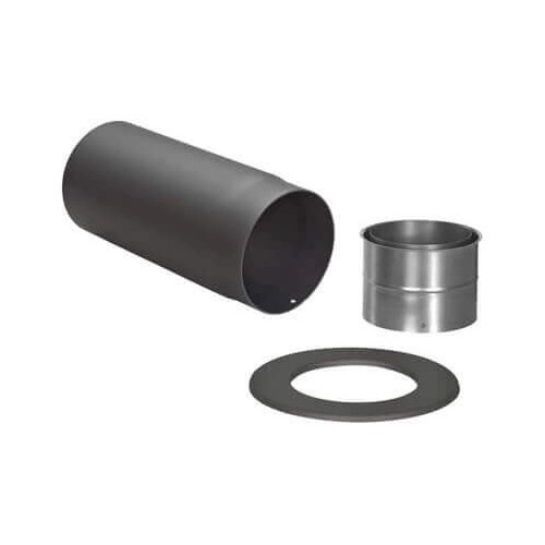 Kit de conduit de poêle 150 mm, raccordement arrière - noir - Reuter Ferrum