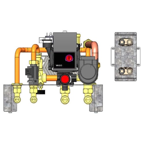 Accessoires cheminée Edilkamin - KIT RW2 avec eau chaude sanitaire et avec séparation du système