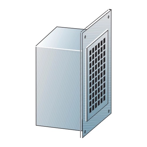 Porte de ramonage 140x200 mm avec grille de ventilation et rallonge 250 mm - simple paroi - Raab EW-FU