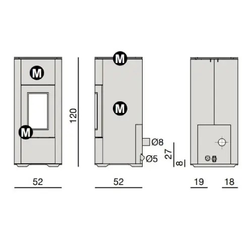 Aperçu: Poêle à granulés MCZ HALO Air 8 XUP! M2 8,1 kW