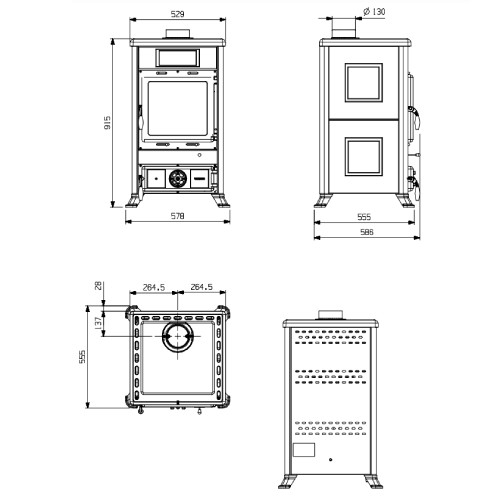 Aperçu: Poêle à bois La Nordica Rossella R1 BII 8,8 kW