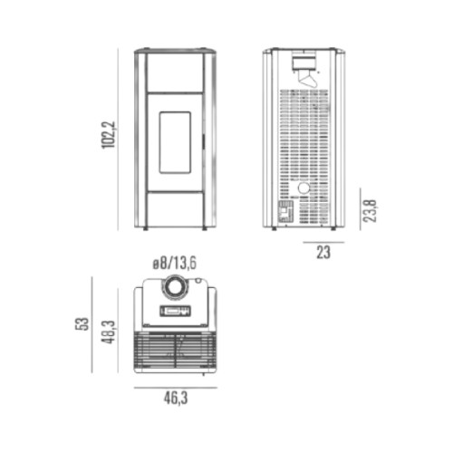 Aperçu: Poêle à granulés RED Ren Air 8 XUP! S1 8 kW