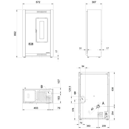 Aperçu: Poêle à granulés La Nordica Extraflame Luisella 5.0 | 5,1 kW