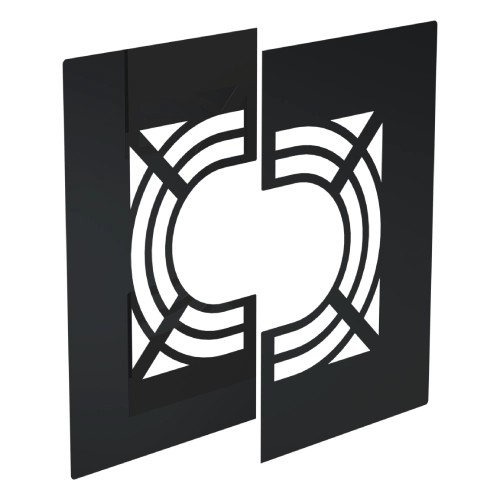 Plaque de finition avec ventilation, en 2 parties, 0-30° - double paroi - Jeremias DW-BLACK
