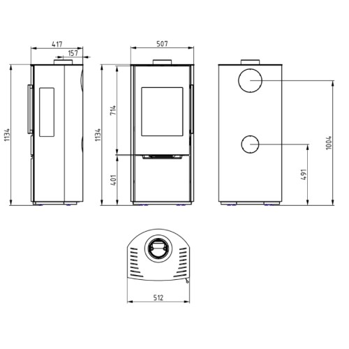 Aperçu: Poêle à bois Wamsler Pylon 1/3G 6,2 kW