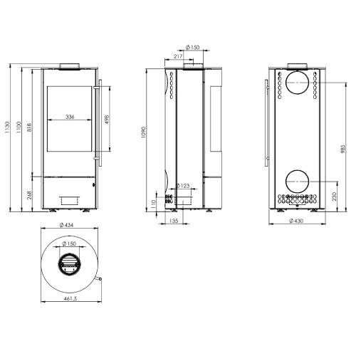 Aperçu: Poêle à bois Olsberg Tipas III Compact 4 kW façade vitrée étanche