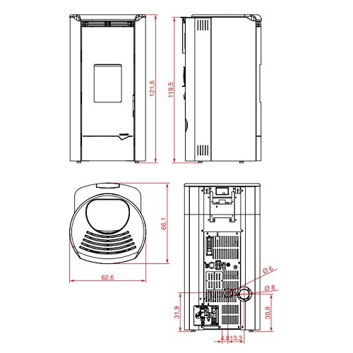 Aperçu: Poêle à granulés Palazzetti Ecofire Jackie Idro 20 N 19kW