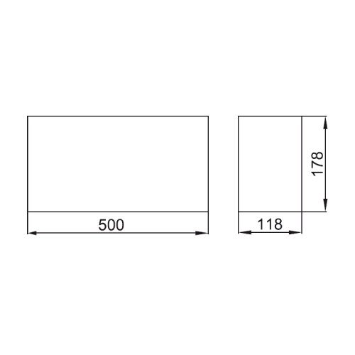 Aperçu: Rallonge rectangulaire L=500 mm - simple paroi - Reuter EW-BLUE