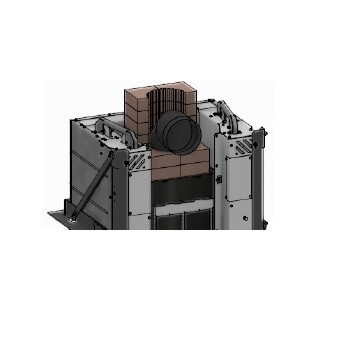Accessoires de cheminée Cera Design - Accumulateur de chaleur pour KLC, raccord de conduit de fumée (arrière)