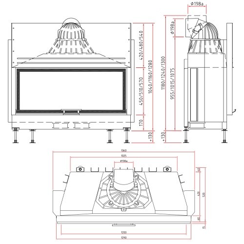 Aperçu: Insert bois SCHMID Lina 120 h porte coulissante 10 kW