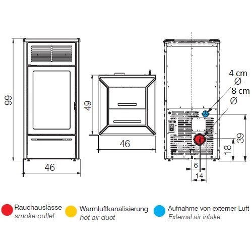 Aperçu: Poêle à granulés Edilkamin Nara2 Up 6,9 kW