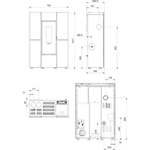 Aperçu: Poêle à granulés La Nordica Extraflame Marilena Plus Petra 5.0 | 8 kW