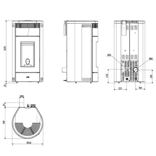 Aperçu: Poêle à granulés MCZ LOOP Air 8 M2 8 kW