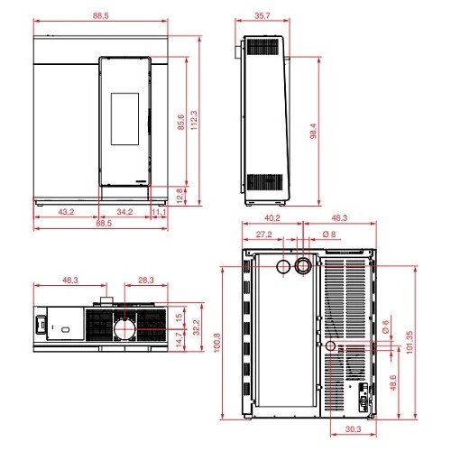 Aperçu: Poêle à granulés Palazzetti Ecofire Michelle US 8 kW