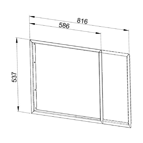 Accessoires cheminée Leda - Cadre pour DS arrière / 2ème face, noir, plat, pour Sera DS