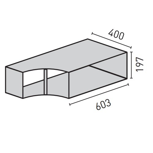 Accessoires cheminée Skantherm - Boîte optique horizontale, 60,3 x 19,7 cm, pour Elements ronde