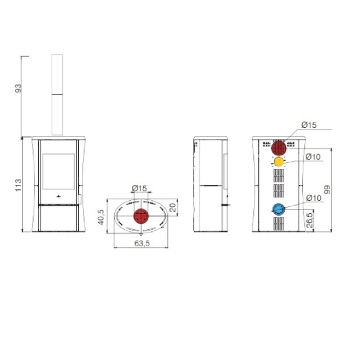 Poêle à bois Edilkamin Klass GL 10,1 kW