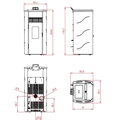 Aperçu: Poêle a granulés Palazzetti Ecofire Lia 8 kW