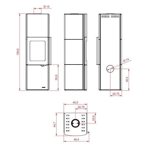 Aperçu: Poêle à bois Palazzetti Eva S avec ventilateur 7 kW