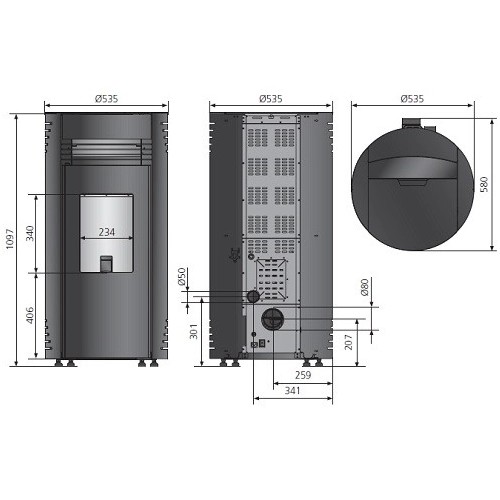 Aperçu: Poêle à granulés Oranier Sando 50 | 8 kW