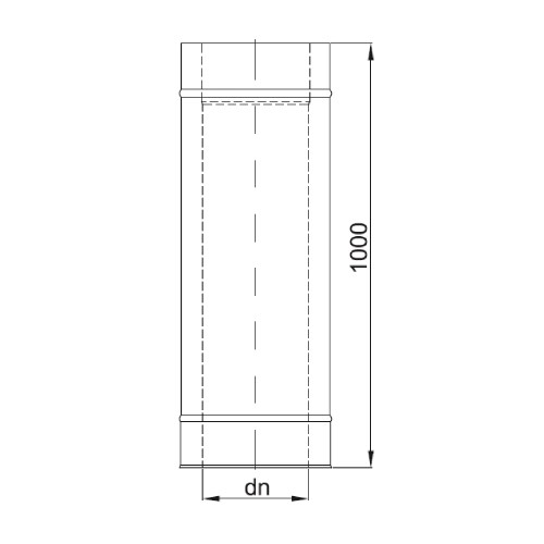 Aperçu: Élément droit 1000 mm - double paroi - Reuter DW-GREEN