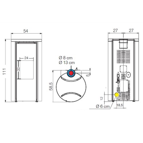 Aperçu: Poêle à granulés Edilkamin Celia Air Tight C Plus 9,6 kW