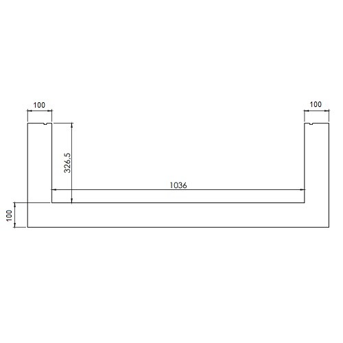 Accessoires cheminée à gaz DRU - Cadre d'installation pour Metro 100XT/3-41 RCH (8-côté, B = 100 mm)