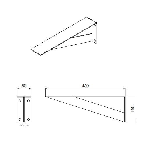 Accessoires cheminée à gaz DRU - Support de fixation pour fixation murale d'un plateau