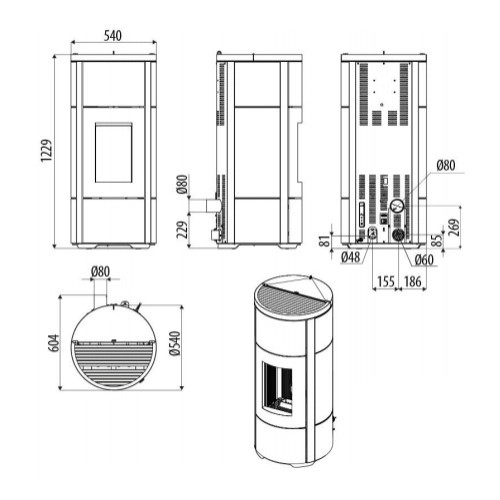 Aperçu: Poêle à granulés MCZ FLOW Comfort Air 10 M2 10 kW