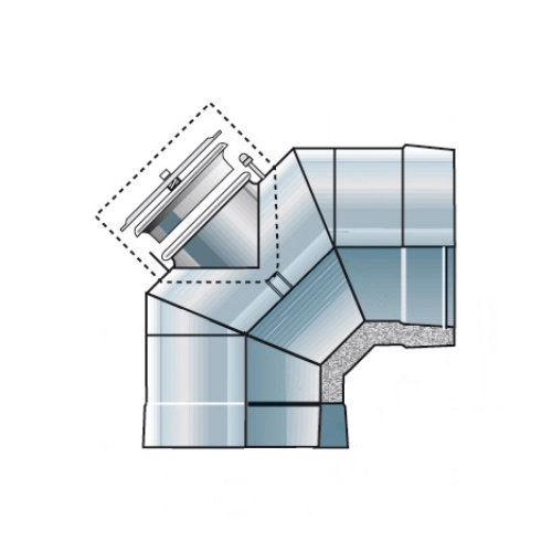 Coude 90° avec fermeture éclair - double paroi - Raab DW-Alkon